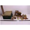 Image 1 : Christmas Nativity Scene Set 19-Piece, Pinecone Ornaments, Storage Box 10" x 13.5" x 6.5"