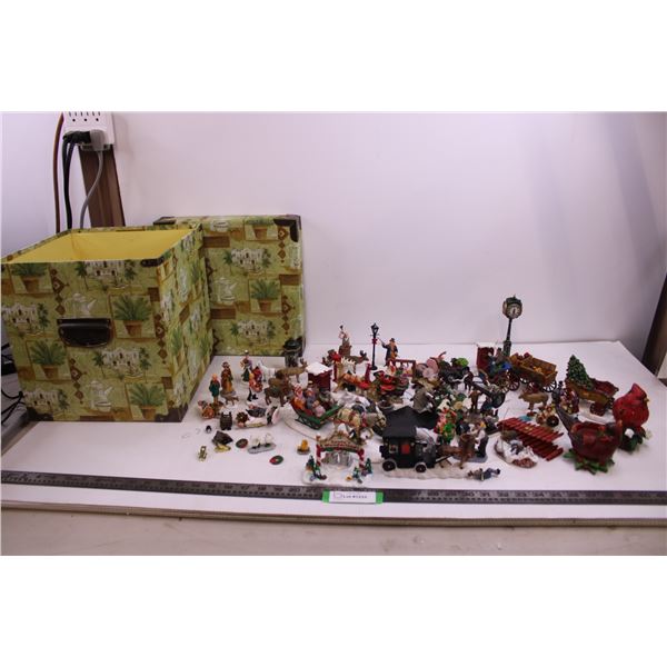 Variety Christmas Themed Ornaments - Electrical Part As Is, Storage Bin 1' x 1' x 1'