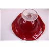 Image 3 : Red Glass Centerpiece Candy Dish 9.5", 3 Piece Nesting Round Storage Bins