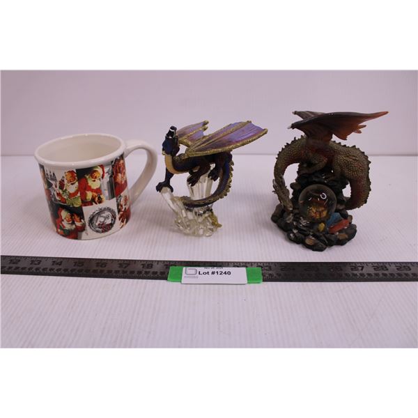 Coca-Cola Christmas Themed 2006 Coffee Mug, Set of 2 Ornamental Dragons