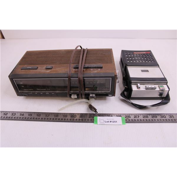 Realistic Radio/Alarm Clock (Powers On), Telefunken Tape Recorder - As is