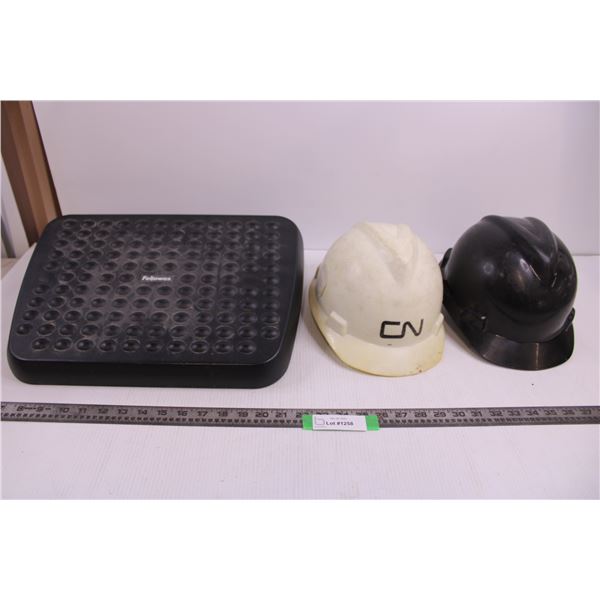 Fellowes Foot Rest, (2) Adjustable Hard Hats