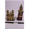 Image 1 : (2) Ceramic Ornaments (Church - Lights Working, Clock Tower)