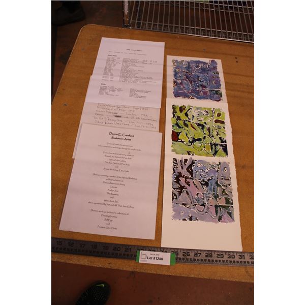 (3) Paintings 10.25" x 7.25" - Artist : Donna E. Crawford