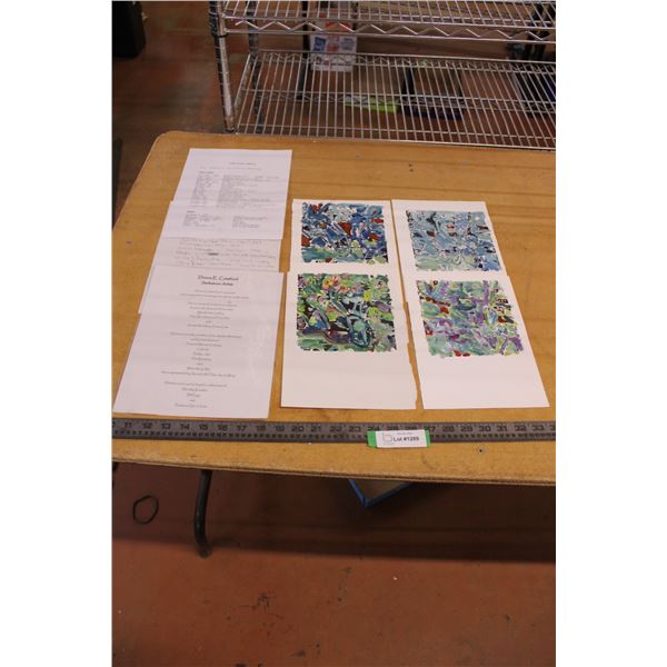 (4) Paintings 10.25" x 7.25" - Artist : Donna E. Crawford