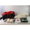 Image 1 : Faux Fur Mat 39" Long x 24" Wide, St.Johns Ambulance Bag w/ CPR Face Mask, Gauze, Military Enviromen