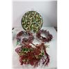 Image 2 : Christmas Items- (5) Piece Mistletoe Plate Set, Misc.