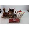 Image 3 : Christmas Lot- Ceramic Train, Candle Decorations, Misc.