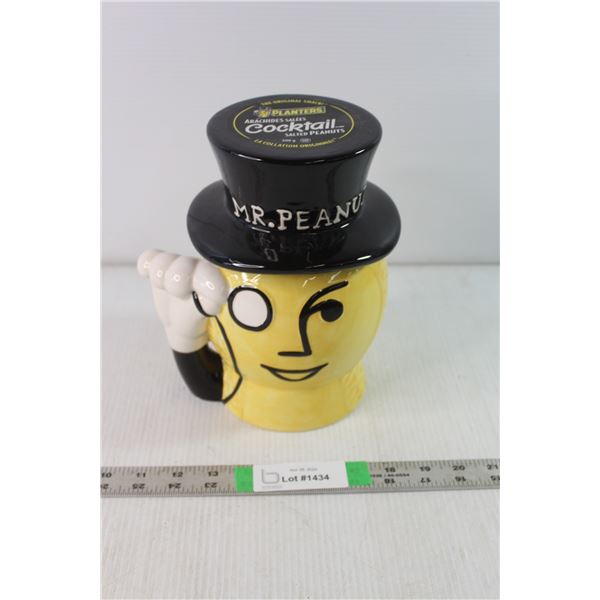 Planters Mr. Peanut Ceramic Jar Approx. 9" Tall x 6" Wide