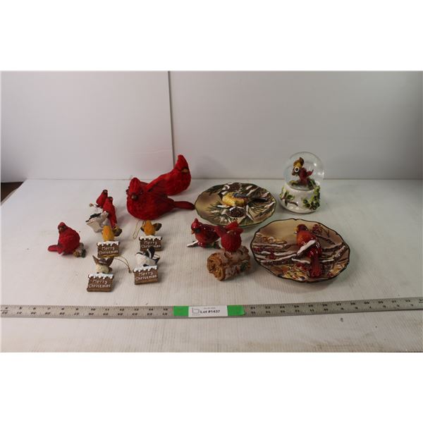 Ornamental Birds- Snow Globe, Tree Ornaments, Misc.