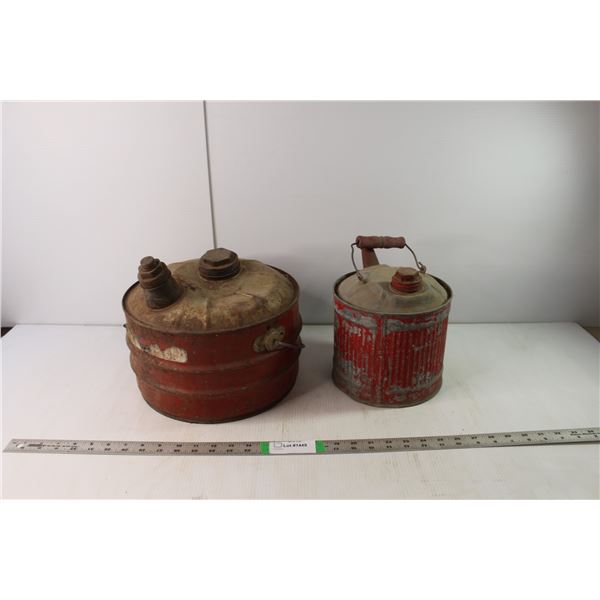 (2) Vintage Metal Gas Cans