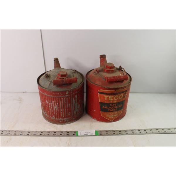 (2) Vintage Metal Gas Cans - (1) is Teco