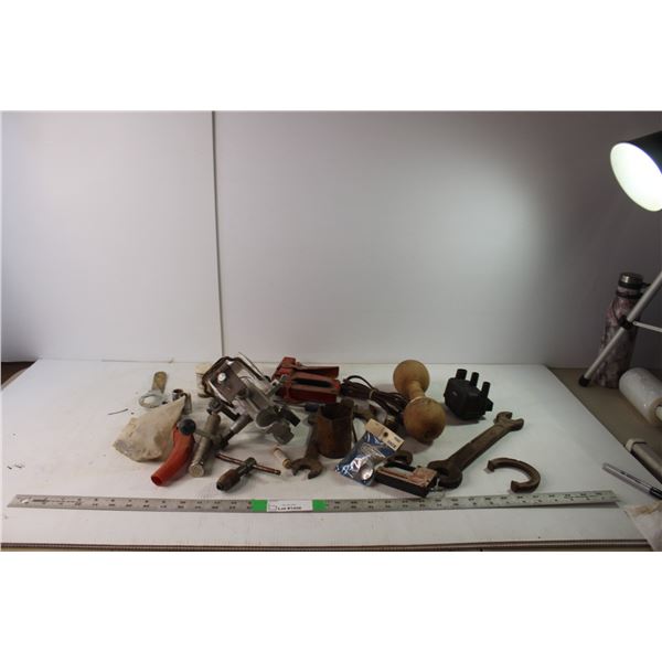 Assorted Tools- Drill Press Stand, Sockets, Misc.