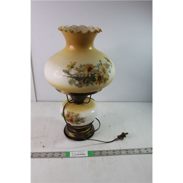 Vintage Hurricane Lamp with Shade, No Bulb 21" Tall