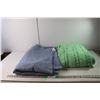 Image 1 : (2) Blankets, Some Staining- Green Crocheted Approx. 53" x 45", Blue 64" x 82"