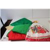 Image 2 : (4) Tree Skirts, Various Sized Tablecloths, Misc.