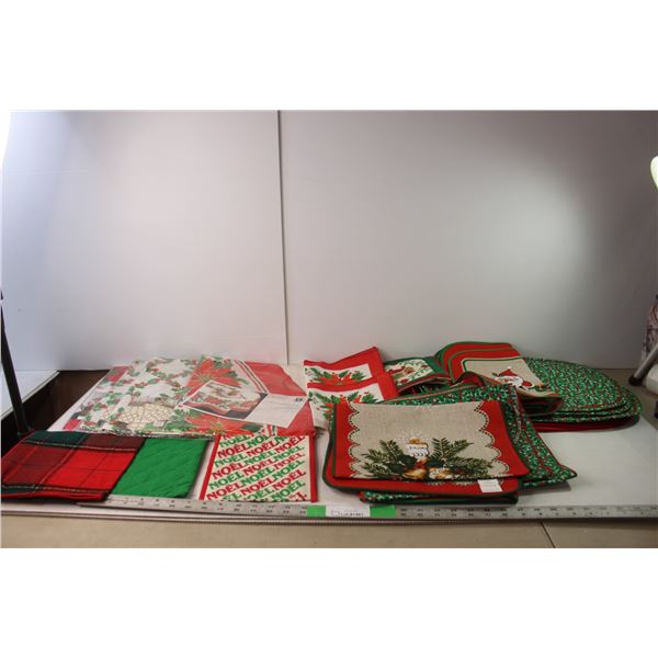 (14) Placemats, (5) Table Runners, Misc.