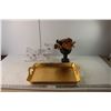 Image 1 : Glass Reindeer, Tray, Fall Centrepiece