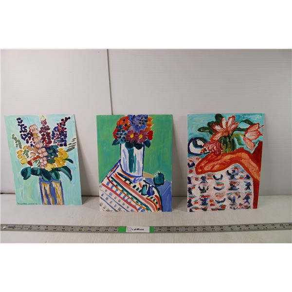 (3) Donna Crawford Acrylic Paintings