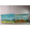 Image 1 : (2) Donna Crawford Acrylic Paintings- 20" Long