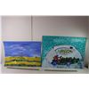 Image 1 : (2) Donna Crawford Acrylic Paintings 20" x 14" & 22.5" x 16.5" One on backside