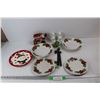 Image 1 : Lot Of Various Christmas Themed Items, (5) Various Plates, Wind Chimes, Misc.