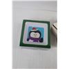 Image 2 : (2) Ceramic Themed Candy Dishes, Star, Christmas Tree, (4) Small square Penguin Plates, 5'' x 5''
