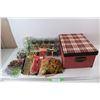 Image 1 : Lot Of Various Themed Decor Items, Napkin Rings, Tree Decorations, Gift Box, 11.5'' x 16'' x 8'', Mi