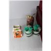 Image 3 : (3) Storage Boxes, (3) Candles w/ (1) Christmas Themed Fireplace Candle Holder