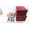 Image 1 : (2) Gift Boxes, Various Christmas Themed Ornaments, Candle Holders, Tree Decorations, Misc.