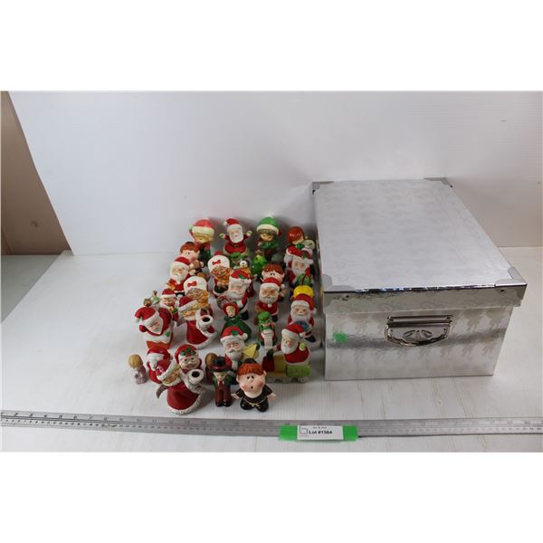 Gift Box w/ (34_ Various Small Ceramic Christmas Decorations