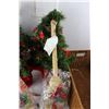 Image 3 : (2) Small Christmas Trees, 23'' Tall w/ Broom Decorations, Misc.