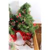 Image 4 : (2) Small Christmas Trees, 23'' Tall w/ Broom Decorations, Misc.