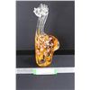 Image 1 : Blown Glass Giraffe Ornament- 9.5'' Tall