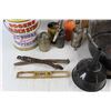 Image 5 : Lot Of Various Items, Vintage Rodgers Golden Syrup Pail, Oil Drip Pan, Funnel, Misc.