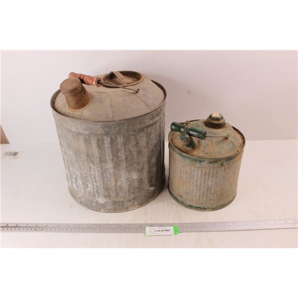(2) Vintage Metal Gasoline Cans