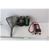 Image 1 : Pit Stop Air Foot Pump w/ Needle End and Box, Galvanized Metal Funnel, (2) Small Propane Bottles
