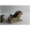 Image 2 : (2) Porcelain Christmas Sled Planters