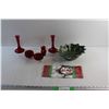 Image 1 : Christmas Gift Bags, Porcelain Bowls and Red Glass Candle Holders & Serving Dishes