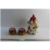 Image 1 : Porcelain Christmas Cookie Jar and (2) Candy Dishes