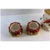 Image 3 : Porcelain Christmas Cookie Jar and (2) Candy Dishes