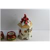 Image 4 : Porcelain Christmas Cookie Jar and (2) Candy Dishes
