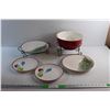 Image 1 : Wired Racks, Christmas Serving Bowl and Porcelain Plates