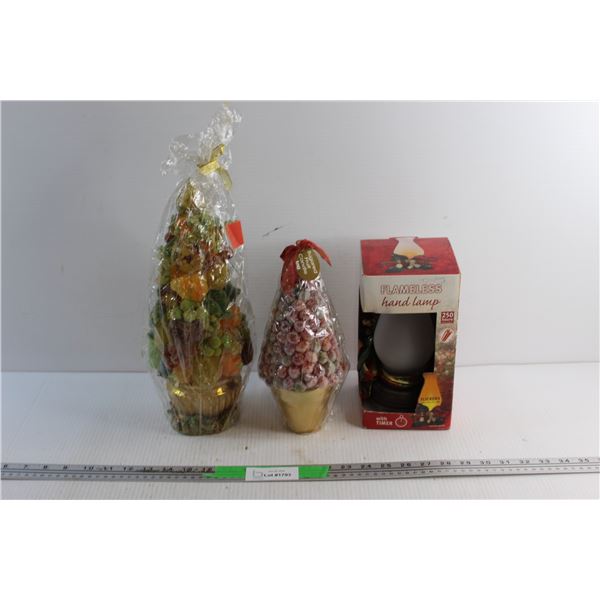 Sugared Fruit Candles and Christmas Flameless Hand Lamp