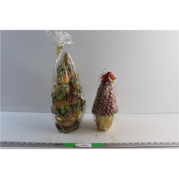 (2) Sugared Fruit Christmas Candles