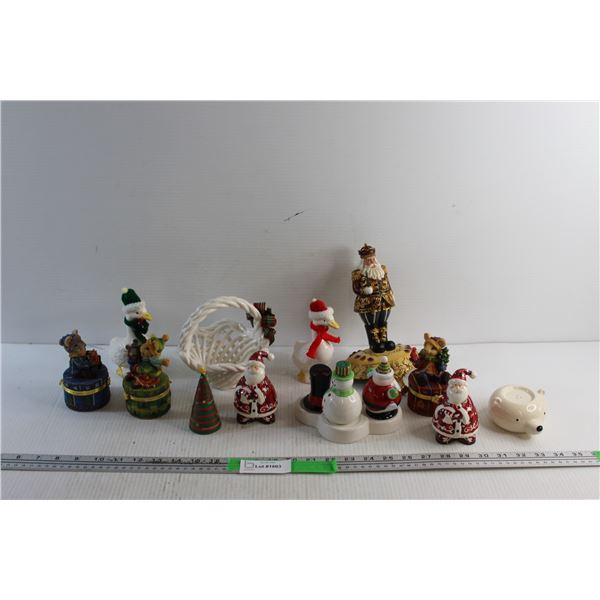 Christmas Porcelain Ornaments and Salt & Pepper Shakers