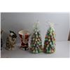 Image 2 : Christmas Decor, Sugared Fruit Candles and Milk Glass Cookie Jar