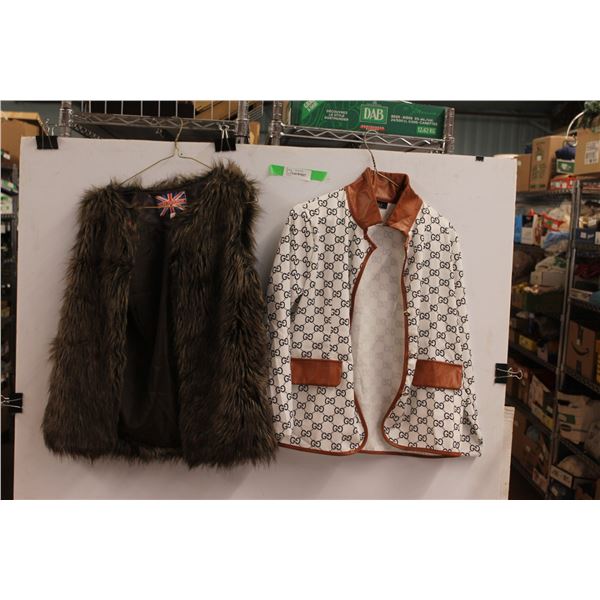 *Miss London Faux Fur Vest - Size L and Gucci Jacket - Size L - Authenticity Not Guaranteed