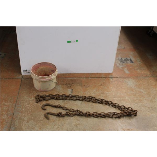 Chain with Hooks - Length 100"+ and Bucket