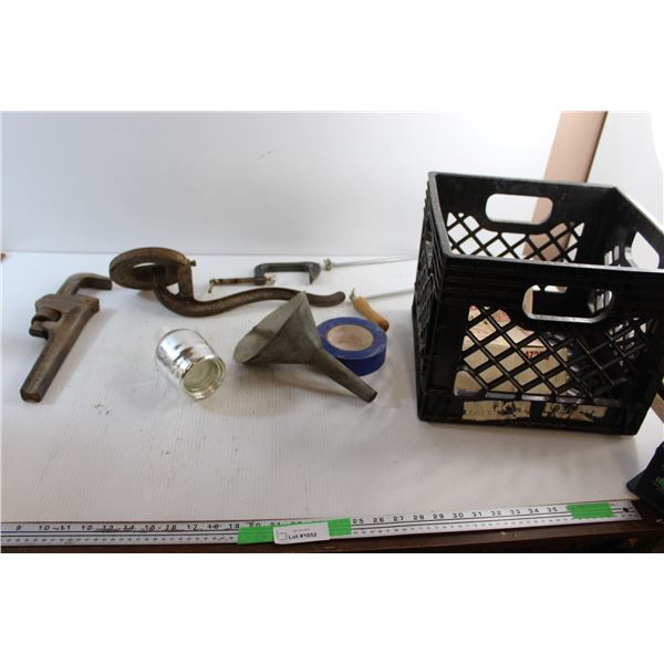 *Adjustable Wrench, Fuel Funnel, Electrical Tape, C Clamp, Saw and Misc.